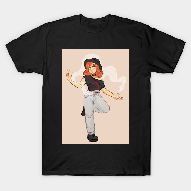 Elemental Witches - Fire T-Shirt by AstralArts